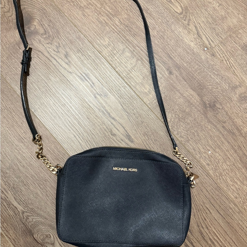 Michael Kors Black and Gold Crossbody Bag